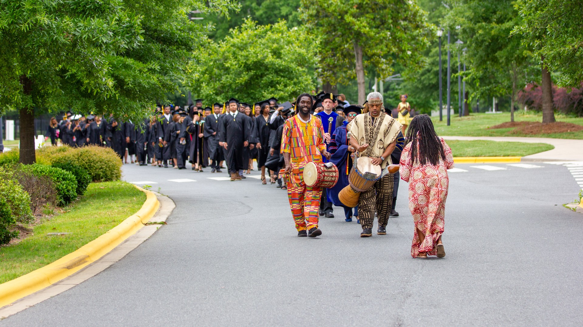 Students, faculty and administrators process across campus to the Jane M. Smith Memorial Church for the Baccalaureate Service.