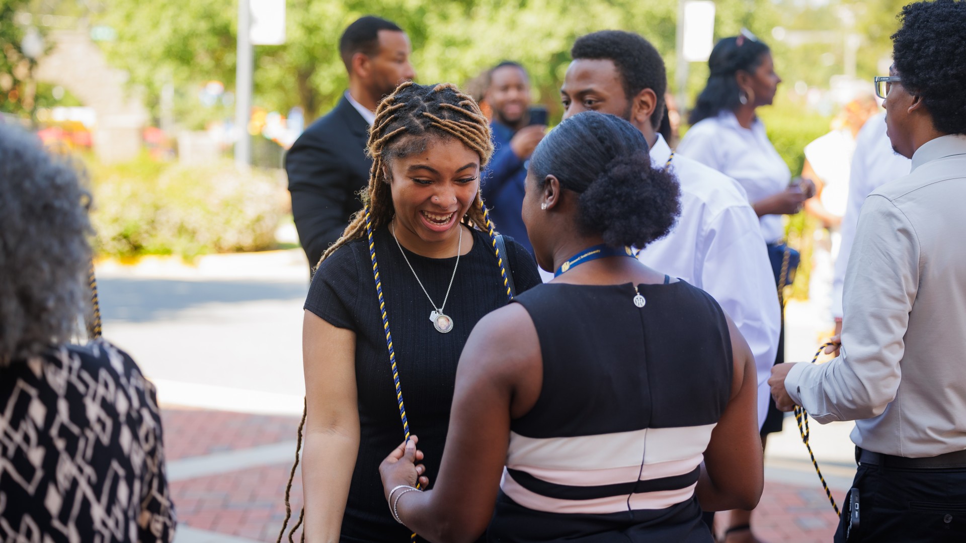 Freshmen were given their cords as they entered Jane M. Smith Church