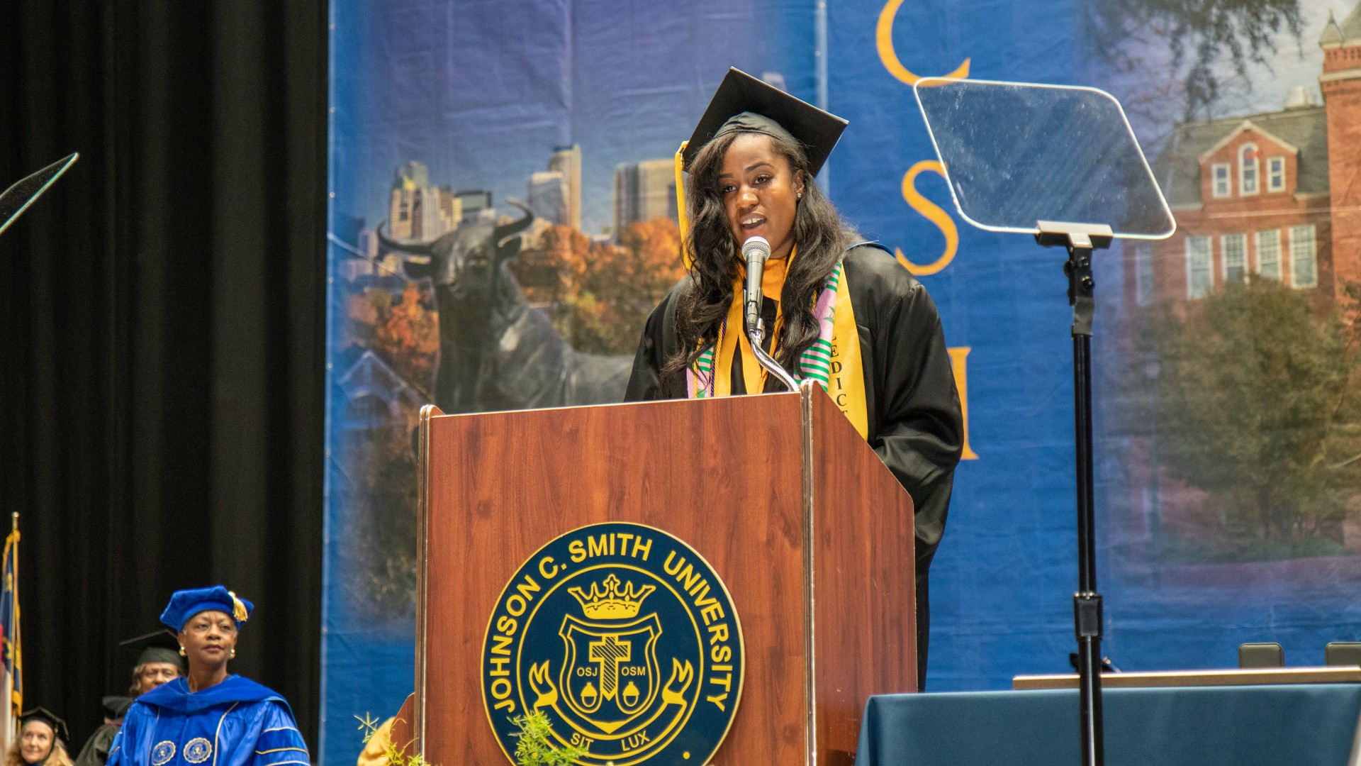 Valedictorian Taylor Proffett-Brooks speaking at Commencement 2023