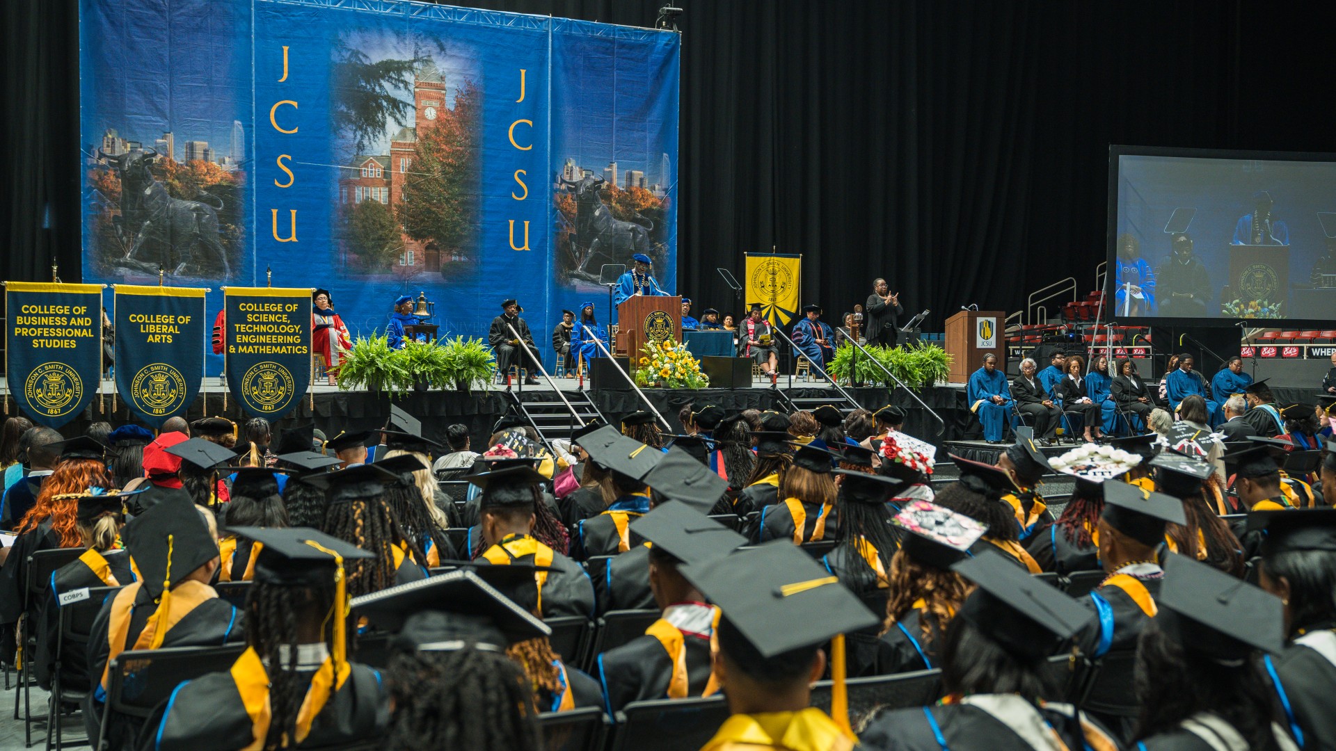 President Clarence D. Armbrister speaking during Commencement 2023