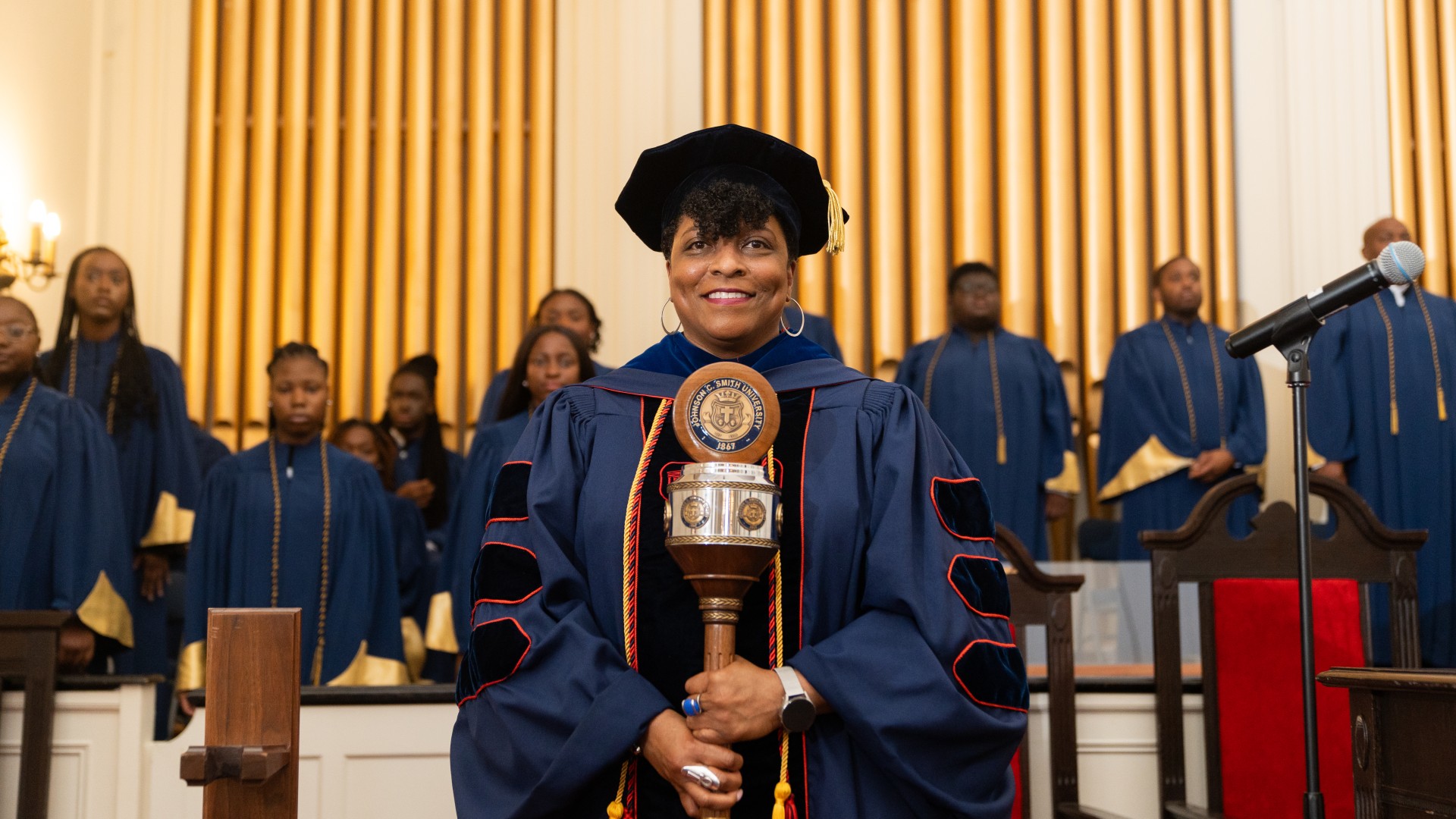Dr. Karen D. Morgan, senior vice president for Academic Affairs, led the procession into the church