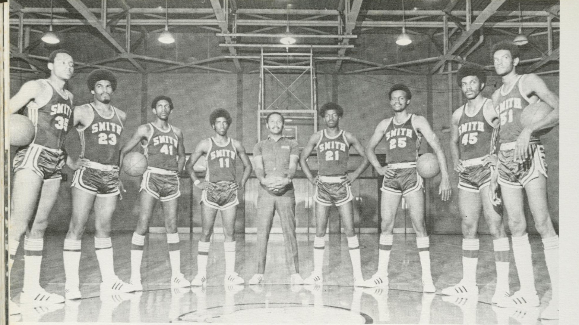 Yearbook photo of player Steve Joyner (11) with his team