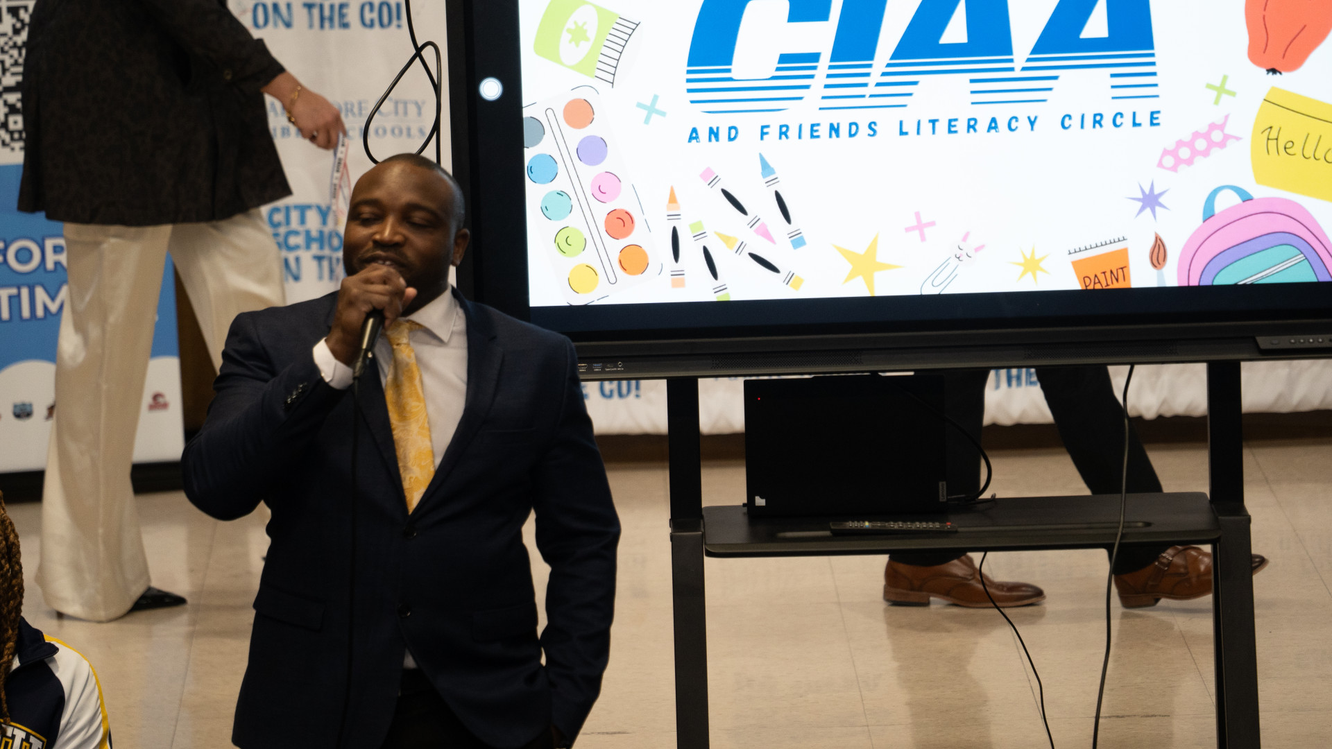 Octavius speaking at the event